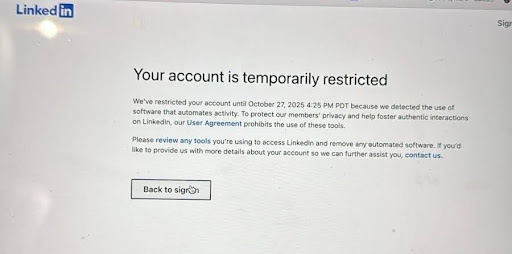 What should I do if LinkedIn restricts my account